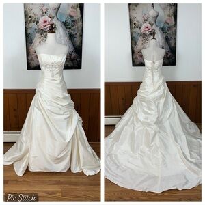 Stunning Vintage Y2K Anjolique Strapless Silk Wedding Gown!